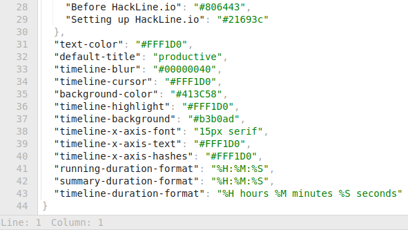 settings page screenshot